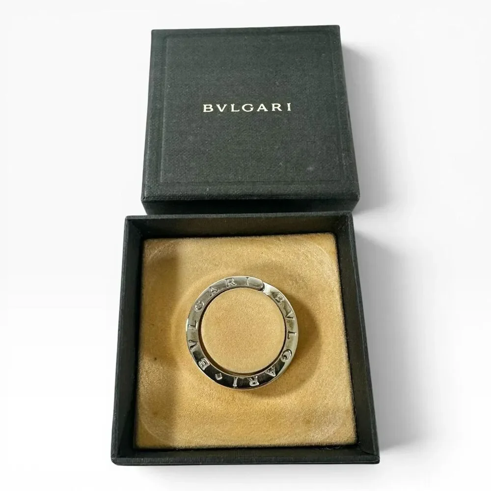 BVLGARI Sterling Silver Detachable Keyring Keychain Made In Italy Box Gift